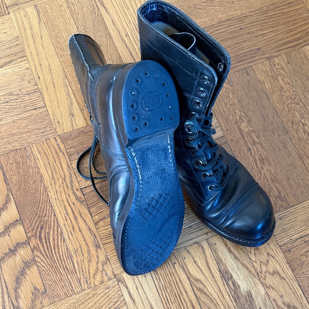 Black Lace-Up Leather Boots - Picture 4 of 5